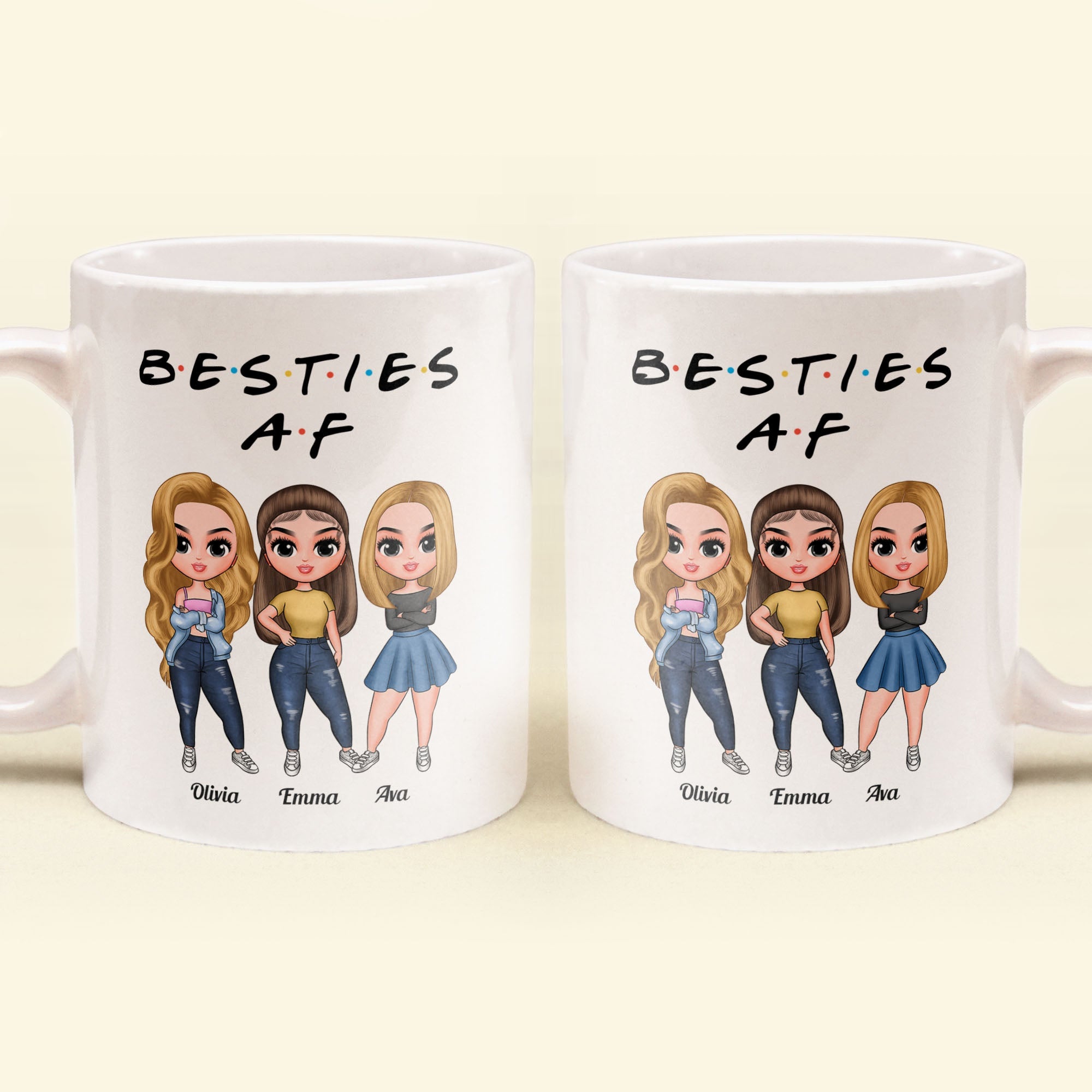 Besties AF - Personalized Mug - Christmas Gift For Sisters, Besties