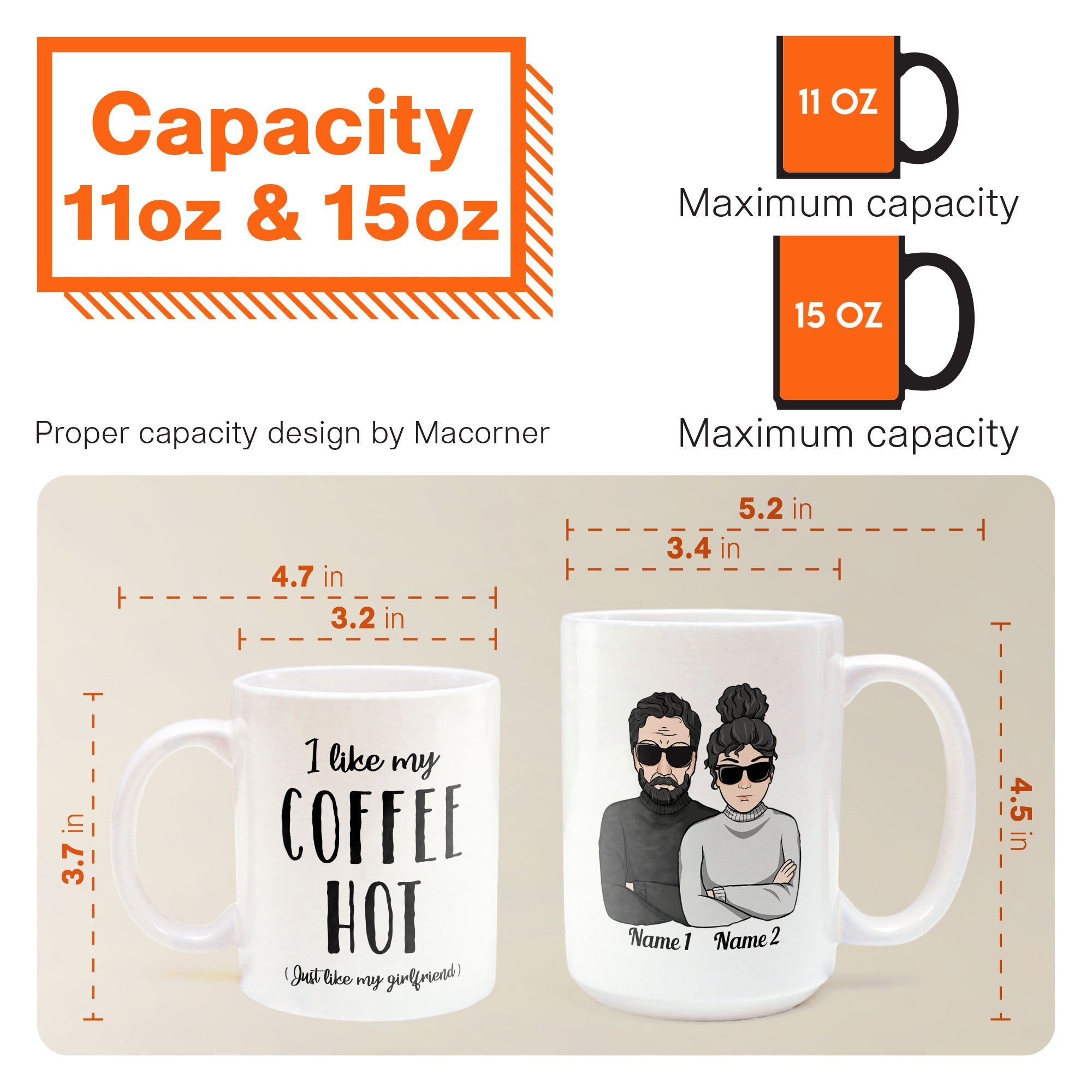 I Like My Coffee Hot Like My Wife, Girlfriend - Personalized Mug - Christmas Gift For Husband, Boyfriend
