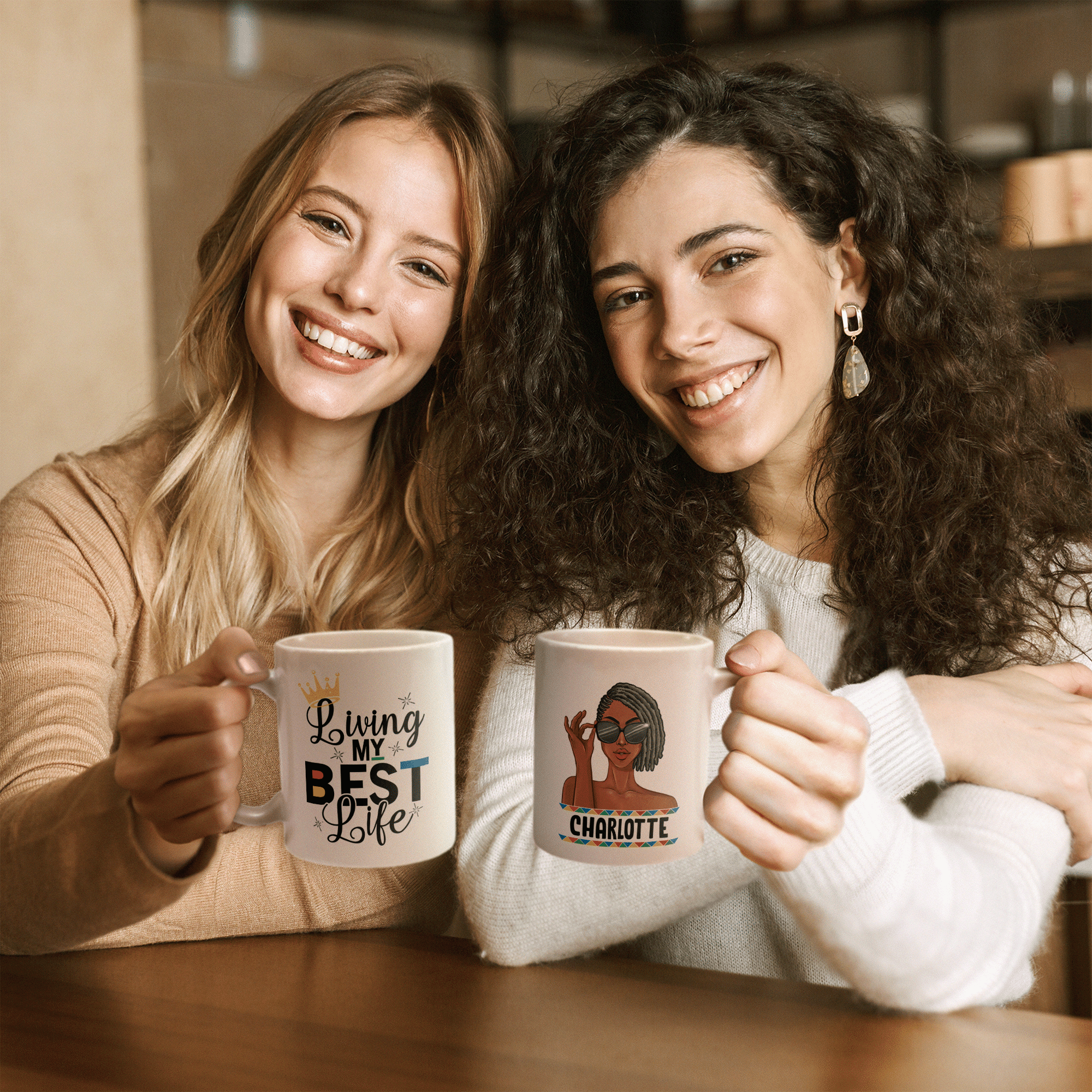 Living My Best Life - Personalized Mug - Birthday Gift For Black Girl & Woman