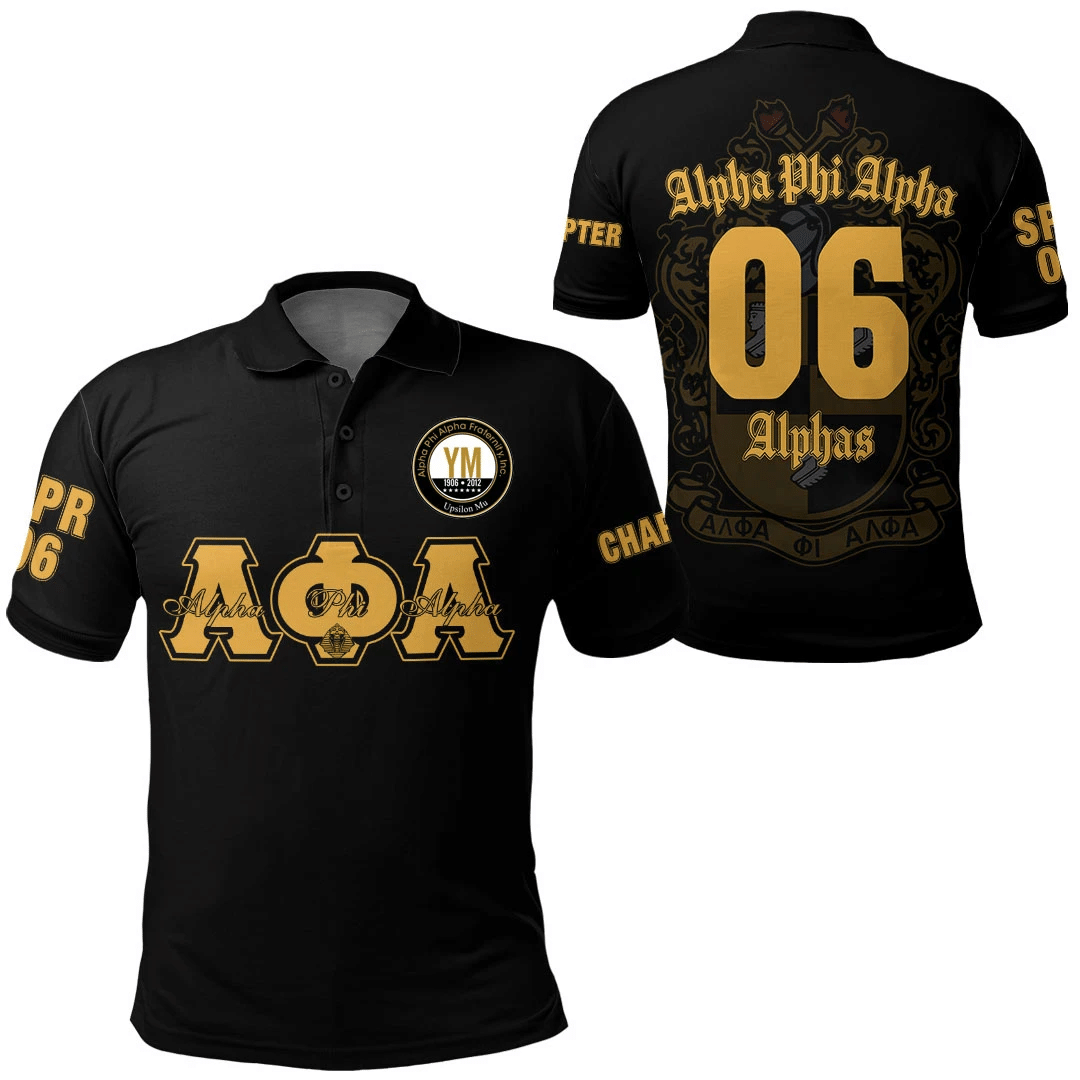 Personalized Alpha Phi Alpha Theta Upsilon Chapter Polo Shirt J5
