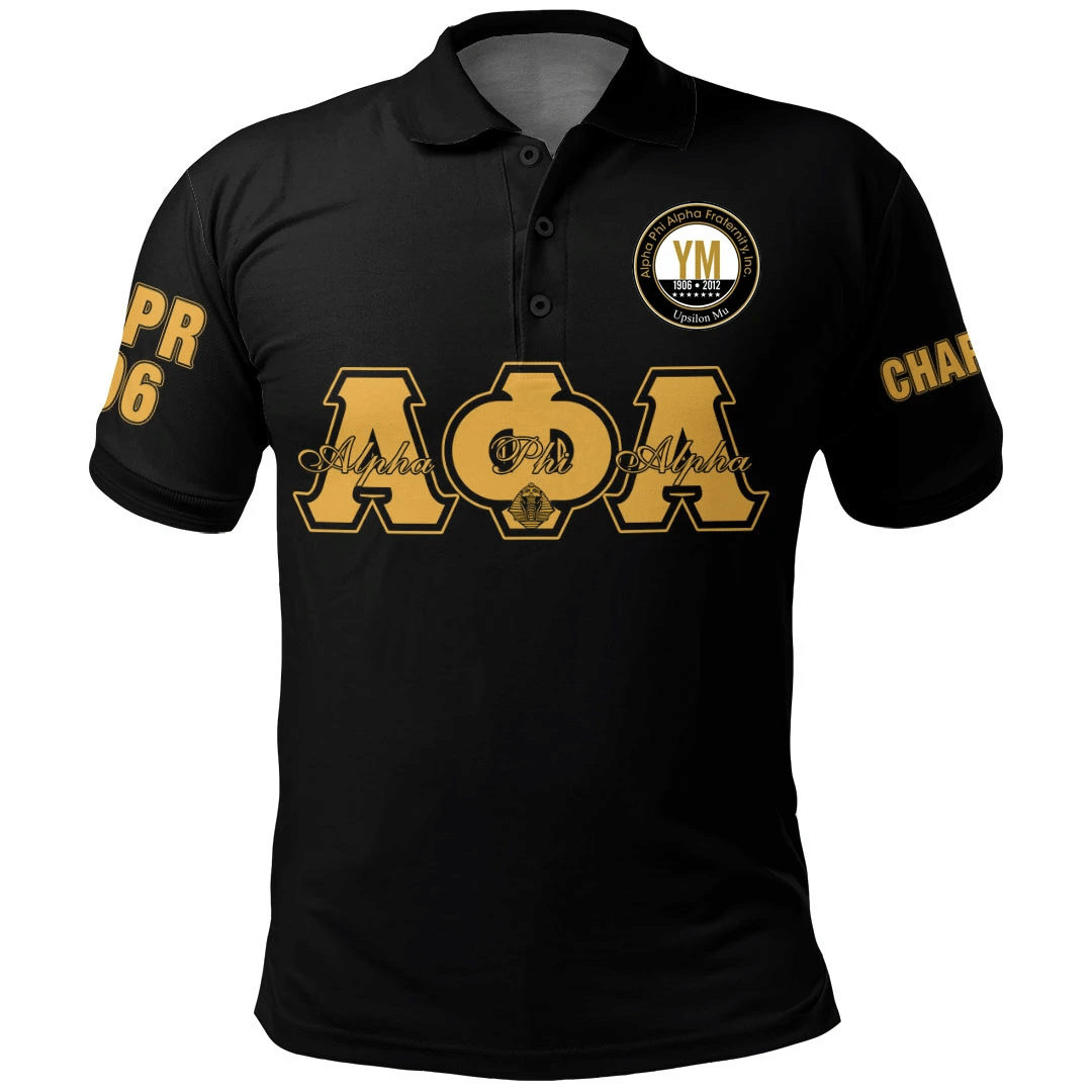 Personalized Alpha Phi Alpha Theta Upsilon Chapter Polo Shirt J5