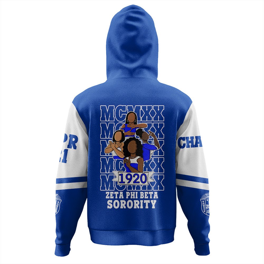 Sorority Hoodie - Personalized Zeta Phi Beta MCM Style Zip Hoodie