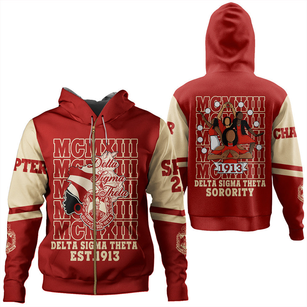 Sorority Hoodie - Personalized Delta Sigma Theta MCM Style Zip Hoodie