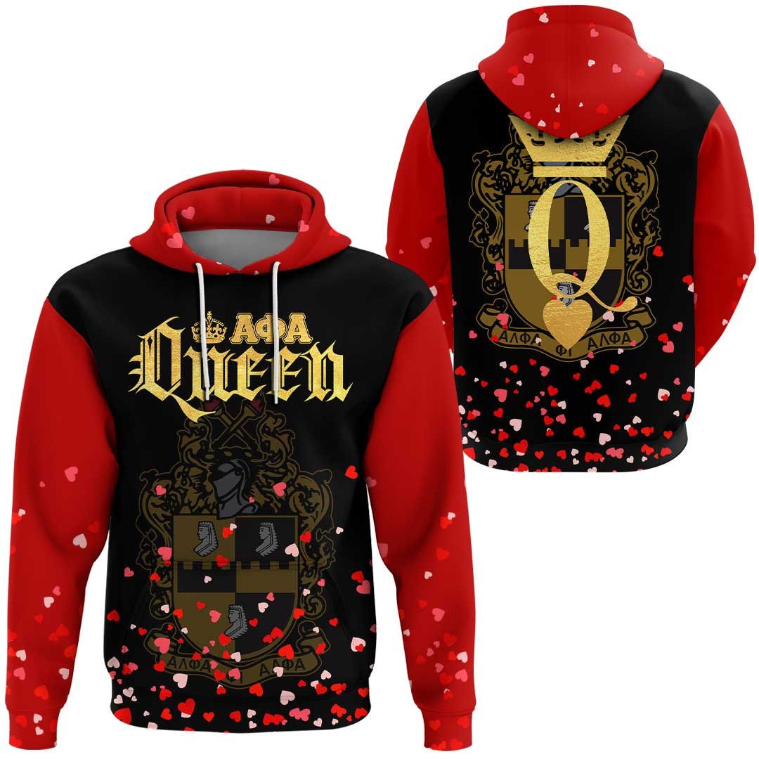 Fraternity Hoodie - Alpha Phi Alpha King And Queen Couple Valentine Hoodie