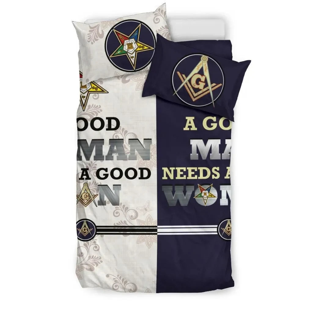 Fraternity Bedding Set - Couple Freemasonry And Oes Bedding Set