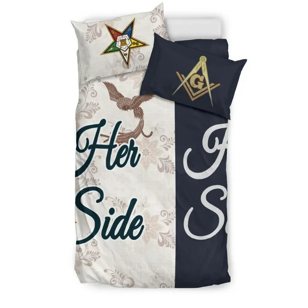 Fraternity Bedding Set - Couple Freemasonry And Oes Ver2 Bedding Set