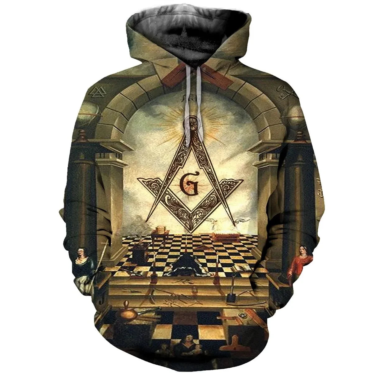Fraternity Hoodie - Chessboard Freemasonry Hoodie