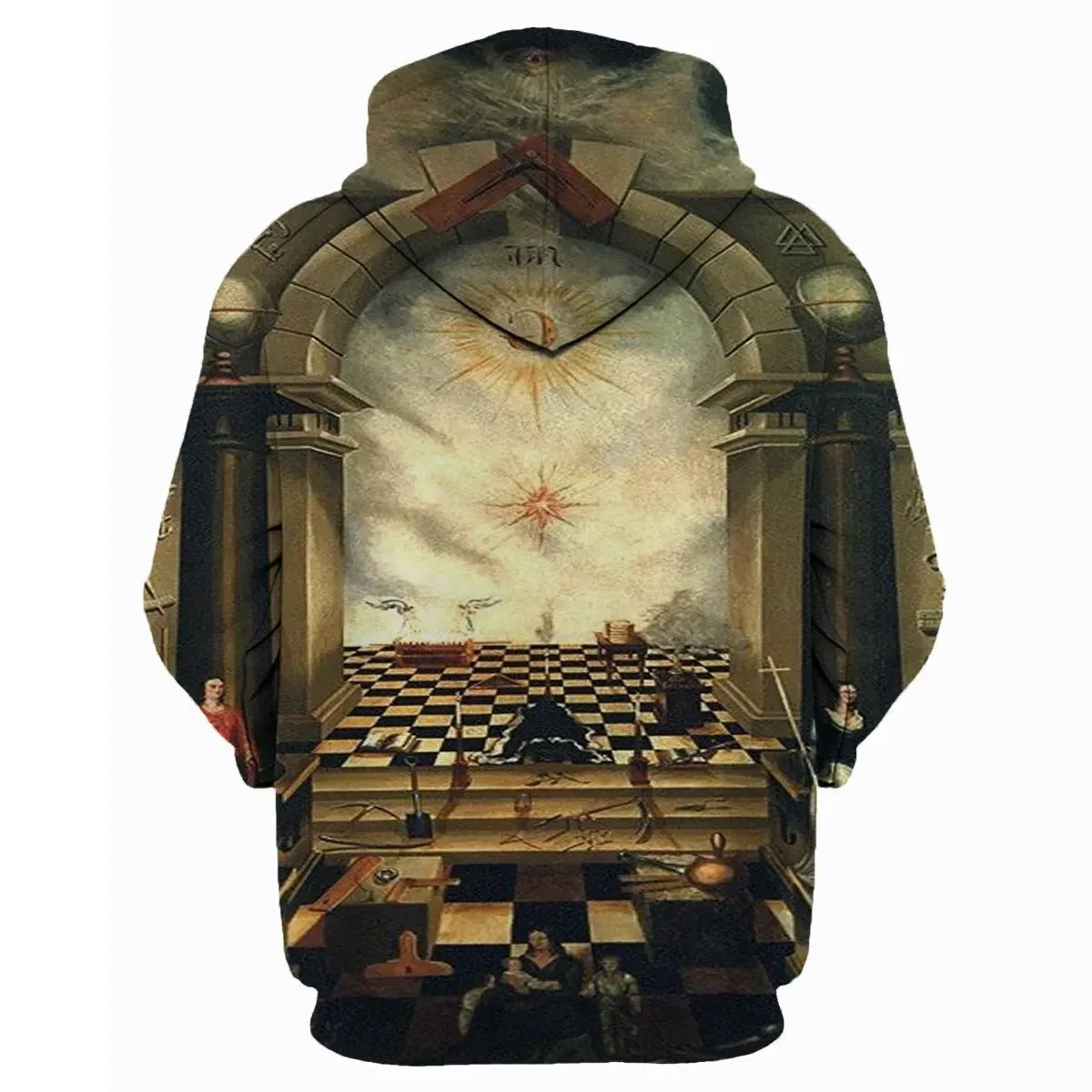 Fraternity Hoodie - Chessboard Freemasonry Hoodie