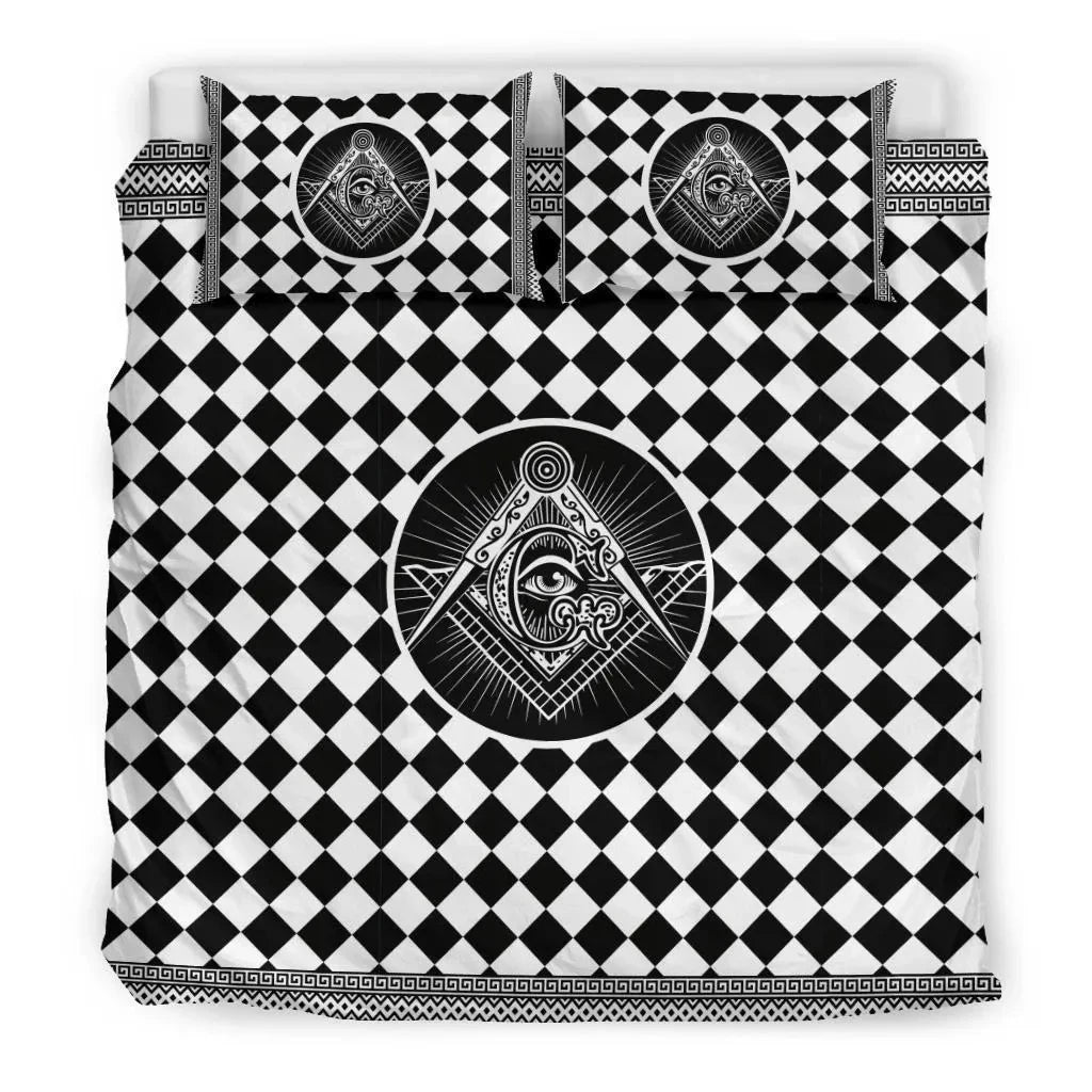 Fraternity Bedding Set - Plaid Freemasonry Bedding Set
