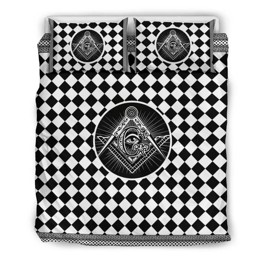 Fraternity Bedding Set - Plaid Freemasonry Bedding Set