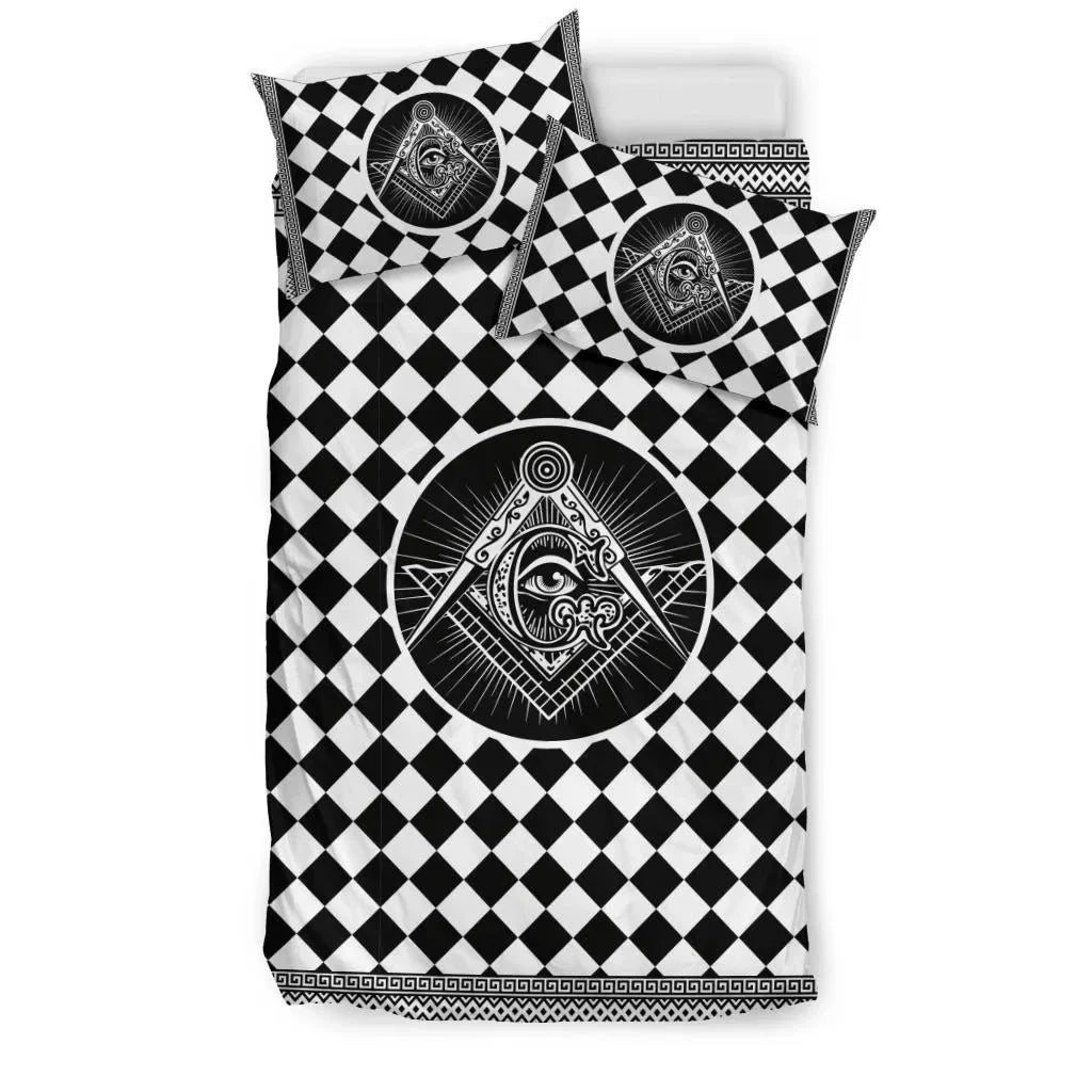 Fraternity Bedding Set - Plaid Freemasonry Bedding Set