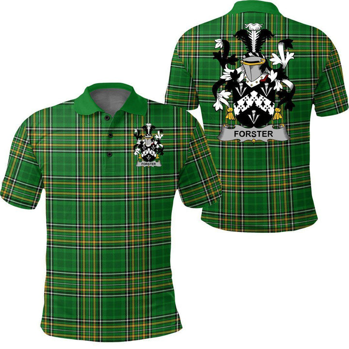 Forster Family Crest Ireland Polo Shirt - Irish National Tartan