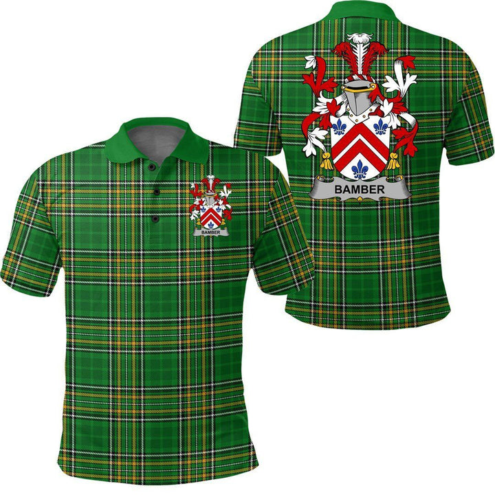 Bamber Family Crest Ireland Polo Shirt - Irish National Tartan