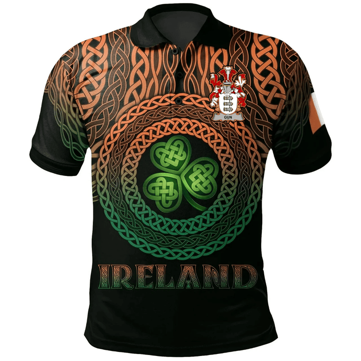 Ireland Polo Shirt - Gun Irish Family Crest Polo Shirt - Celtic Pride A7