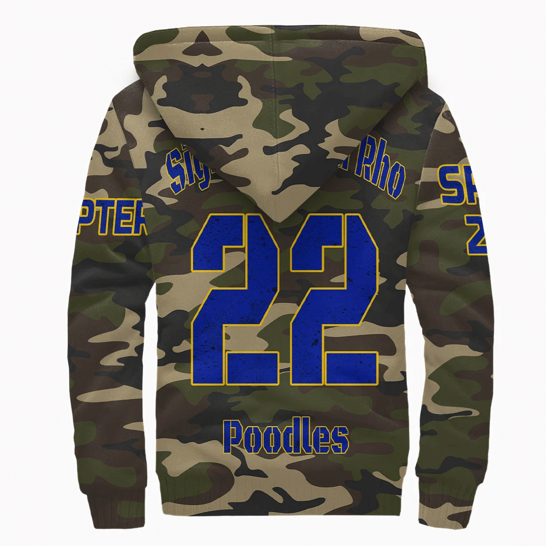 Sorority Hoodie - Personalized Sigma Gamma Rho Camouflage Sherpa Hoodie