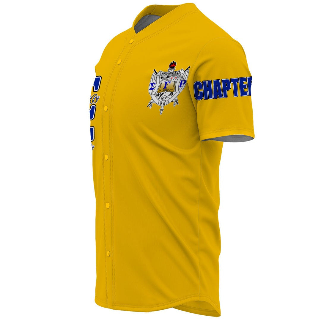Sorority Baseball Jersey - Personalized Sigma Gamma Rho Gold Baseball Jersey