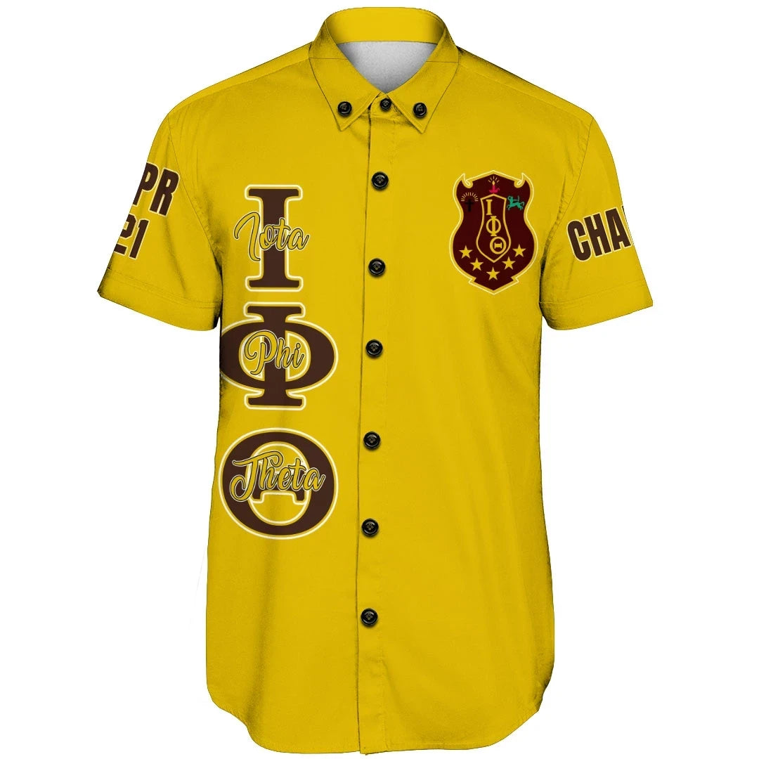 Fraternity Shirt - Personalized Iota Phi Theta Gold Short Sleeve Shirt