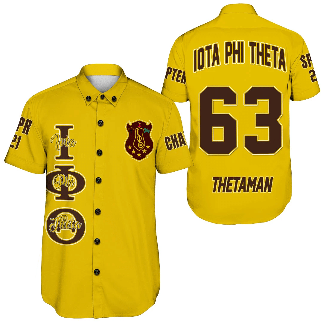 Fraternity Shirt - Personalized Iota Phi Theta Gold Short Sleeve Shirt