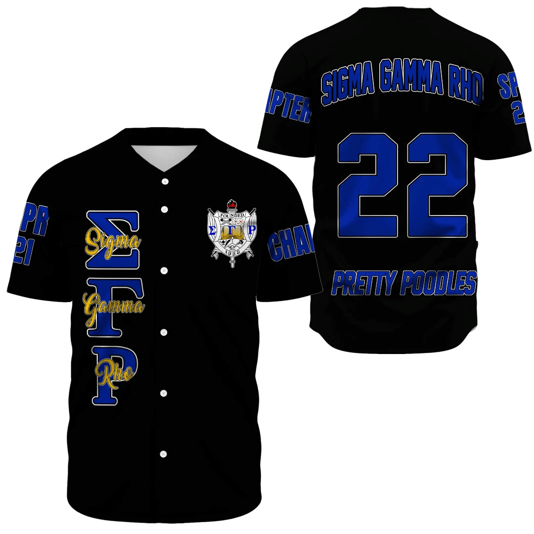 Sorority Baseball Jersey - Personalized Sigma Gamma Rho Baseball Jersey