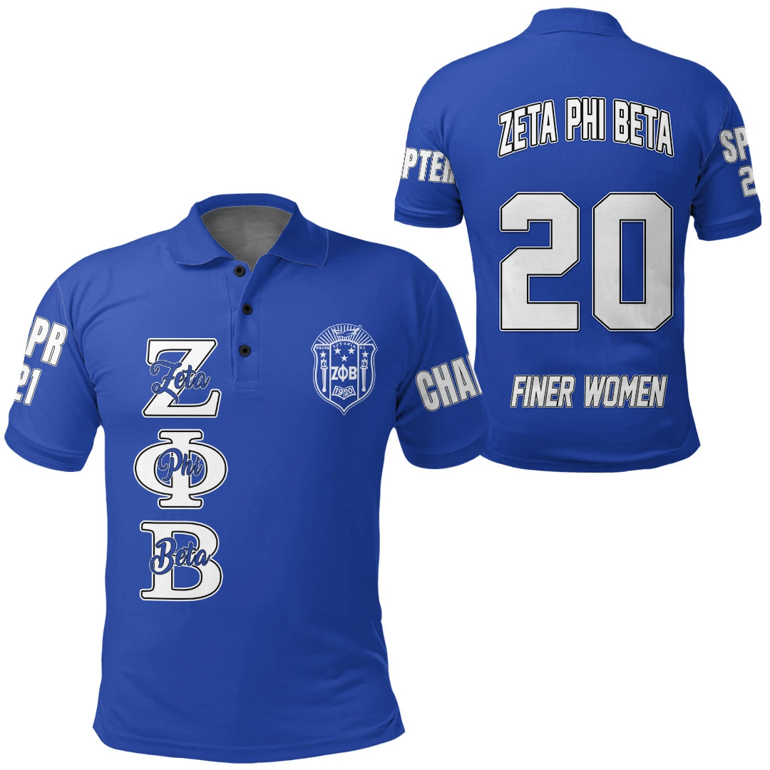 Sorority Polo - Personalized Zeta Phi Beta Blue Polo Shirt