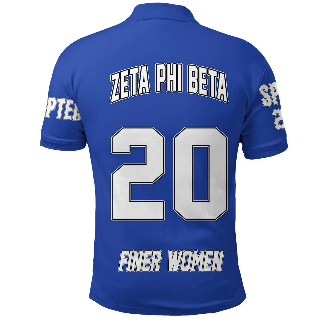 Sorority Polo - Personalized Zeta Phi Beta Blue Polo Shirt