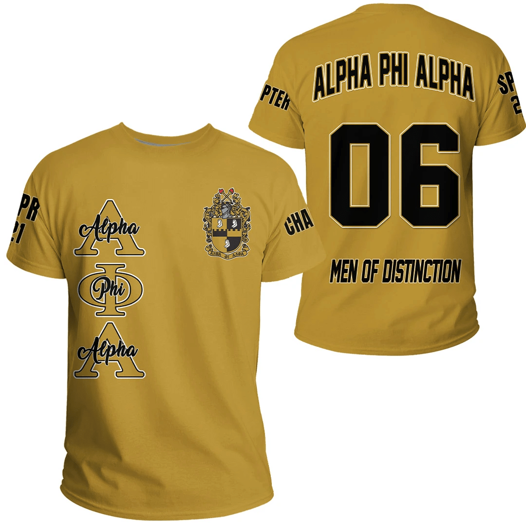 Fraternity TShirt - Personalized Alpha Phi Alpha Gold TShirt