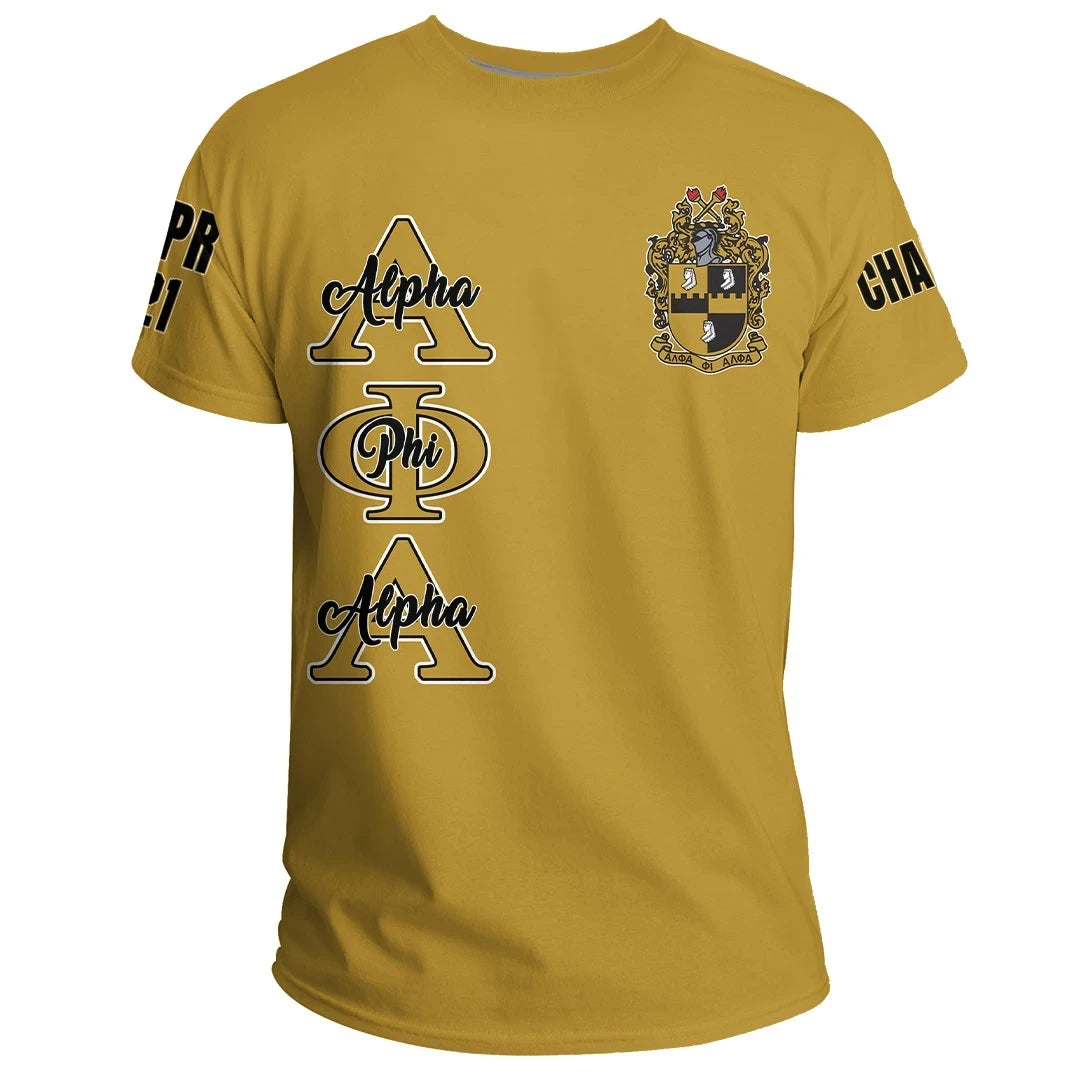 Fraternity TShirt - Personalized Alpha Phi Alpha Gold TShirt
