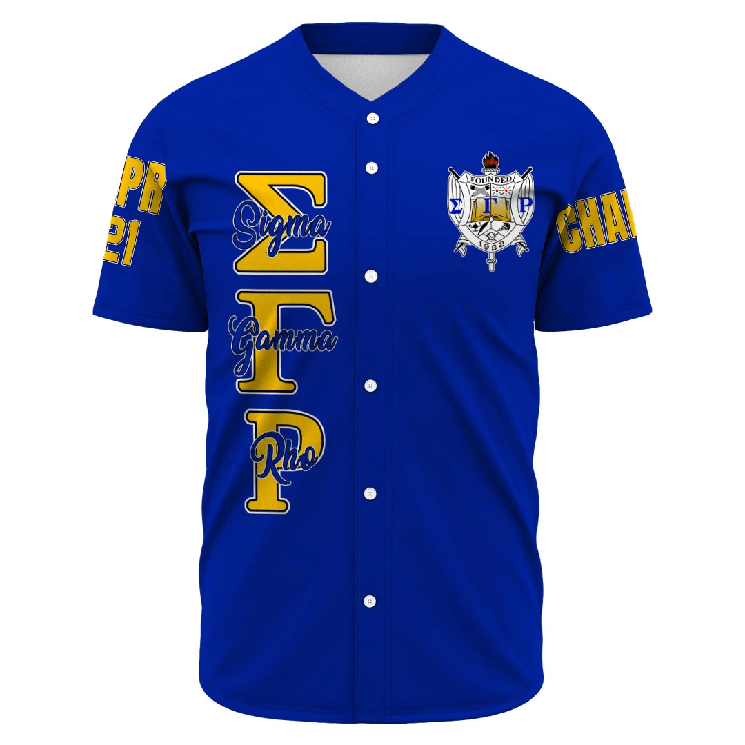 Sorority Baseball Jersey - Personalized Sigma Gamma Rho Blue Baseball Jersey