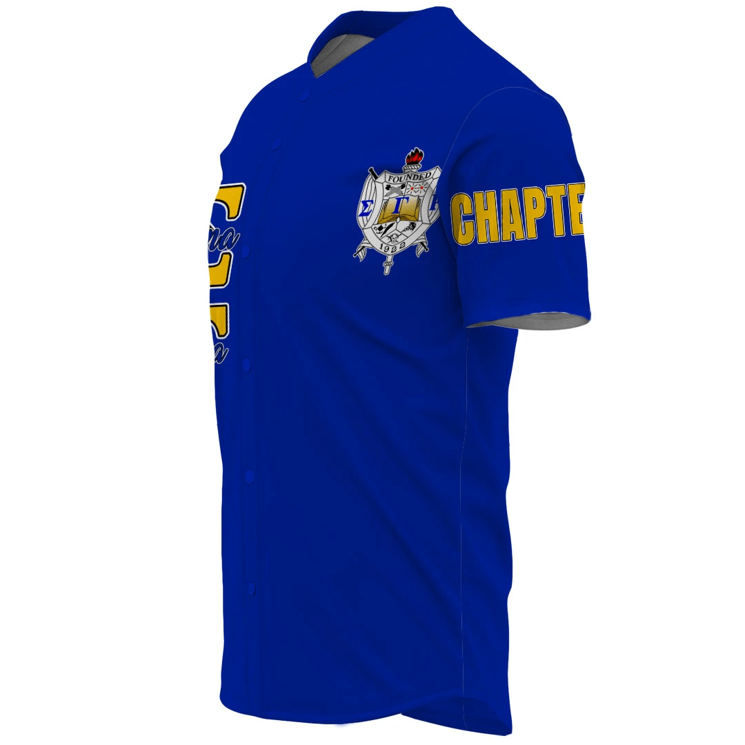 Sorority Baseball Jersey - Personalized Sigma Gamma Rho Blue Baseball Jersey