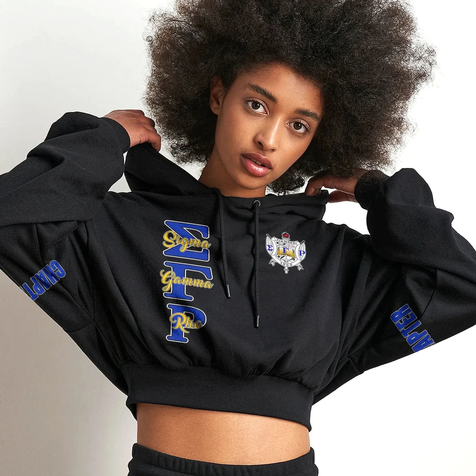 Sorority Hoodie - Personalized Sigma Gamma Rho Croptop Hoodie