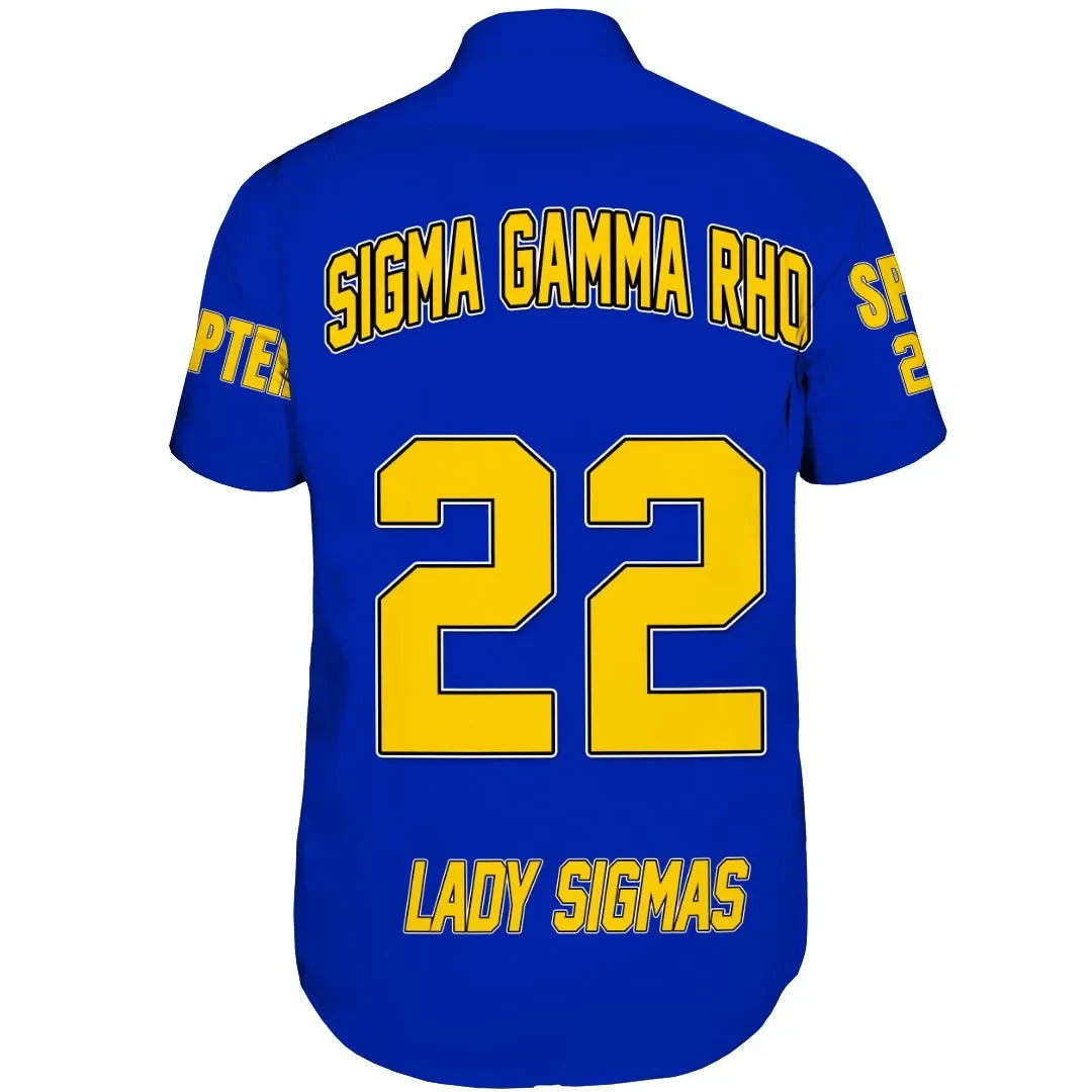 Sorority Shirt - Personalized Sigma Gamma Rho Blue Short Sleeve Shirt