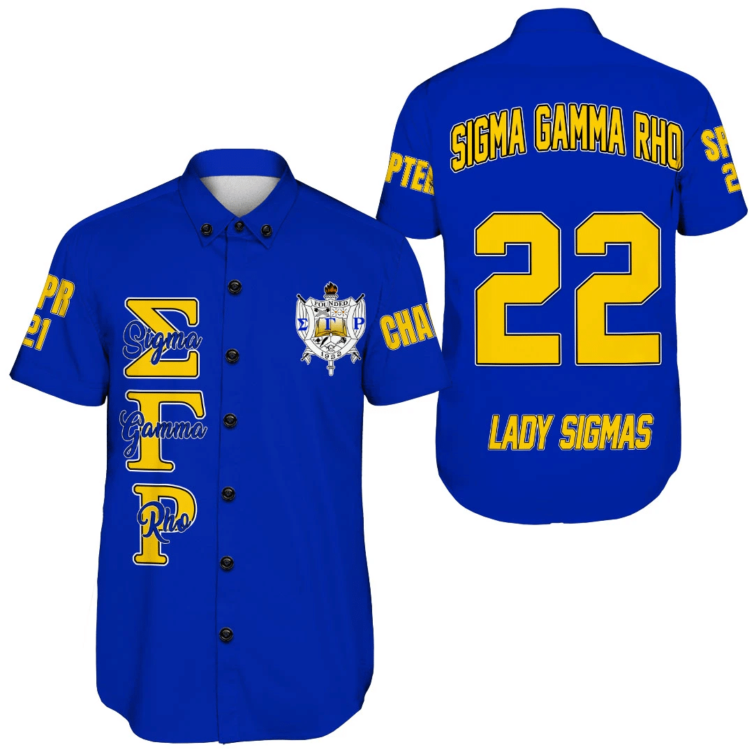 Sorority Shirt - Personalized Sigma Gamma Rho Blue Short Sleeve Shirt