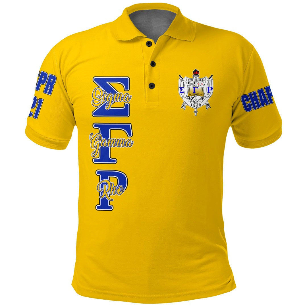 Sorority Polo - Personalized Sigma Gamma Rho Gold Polo Shirt