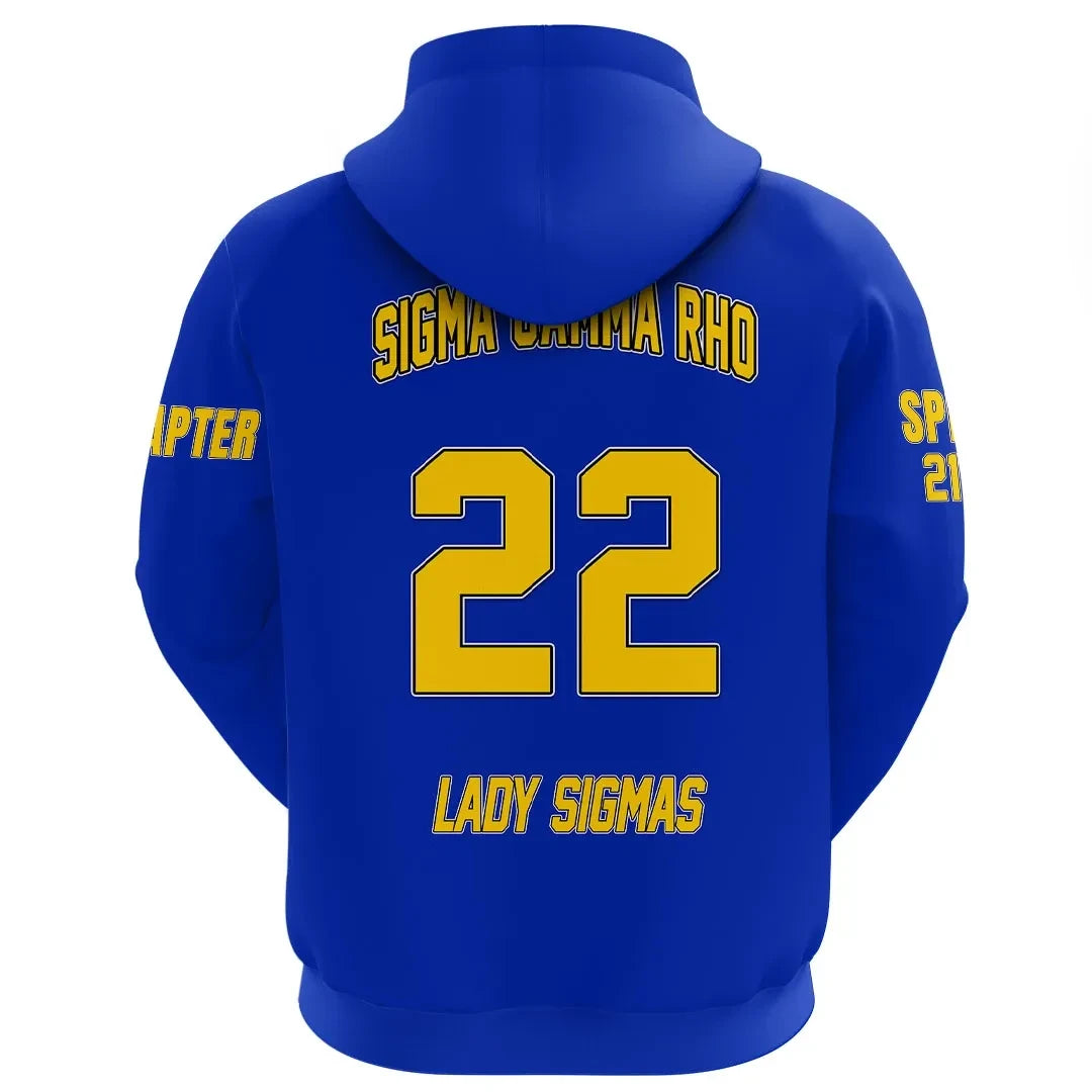 Sorority Hoodie - Personalized Sigma Gamma Rho Blue Zip Hoodie