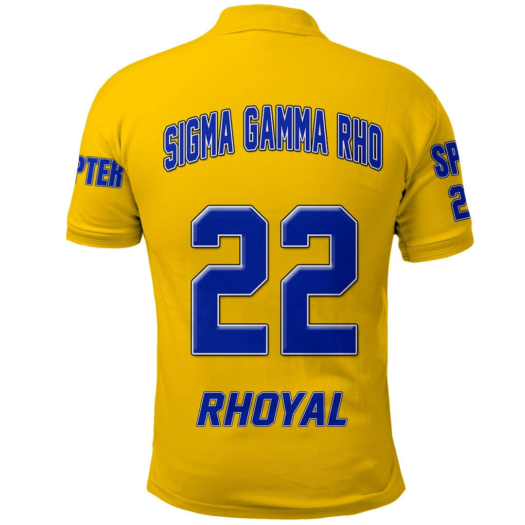 Sorority Polo - Personalized Sigma Gamma Rho Gold Polo Shirt