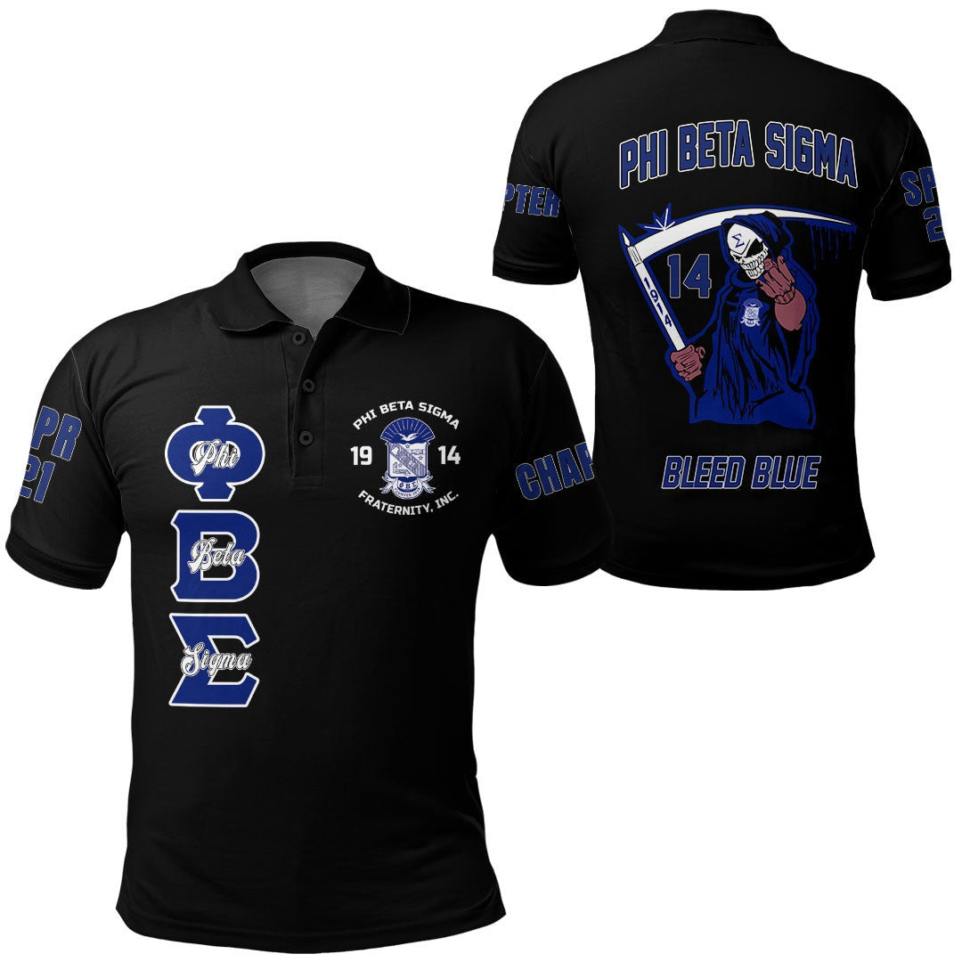 Fraternity Polo - Personalized Phi Beta Sigma Bleed Blue Polo Shirt