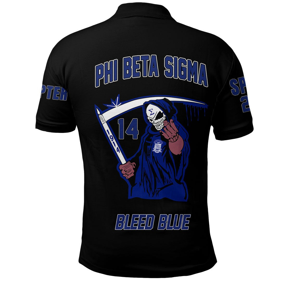 Fraternity Polo - Personalized Phi Beta Sigma Bleed Blue Polo Shirt