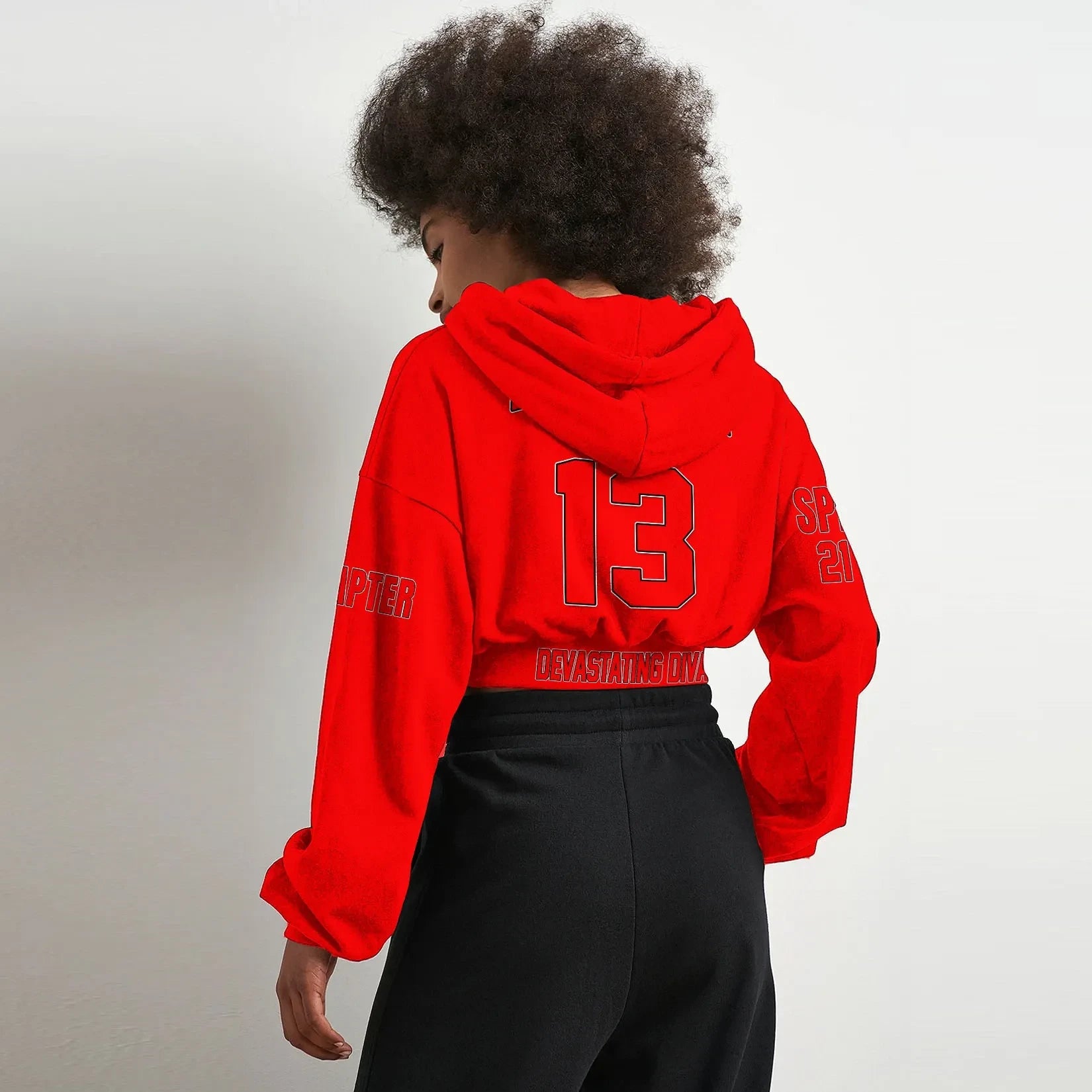 Sorority Hoodie - Personalized Delta Sigma Theta Red Croptop Hoodie