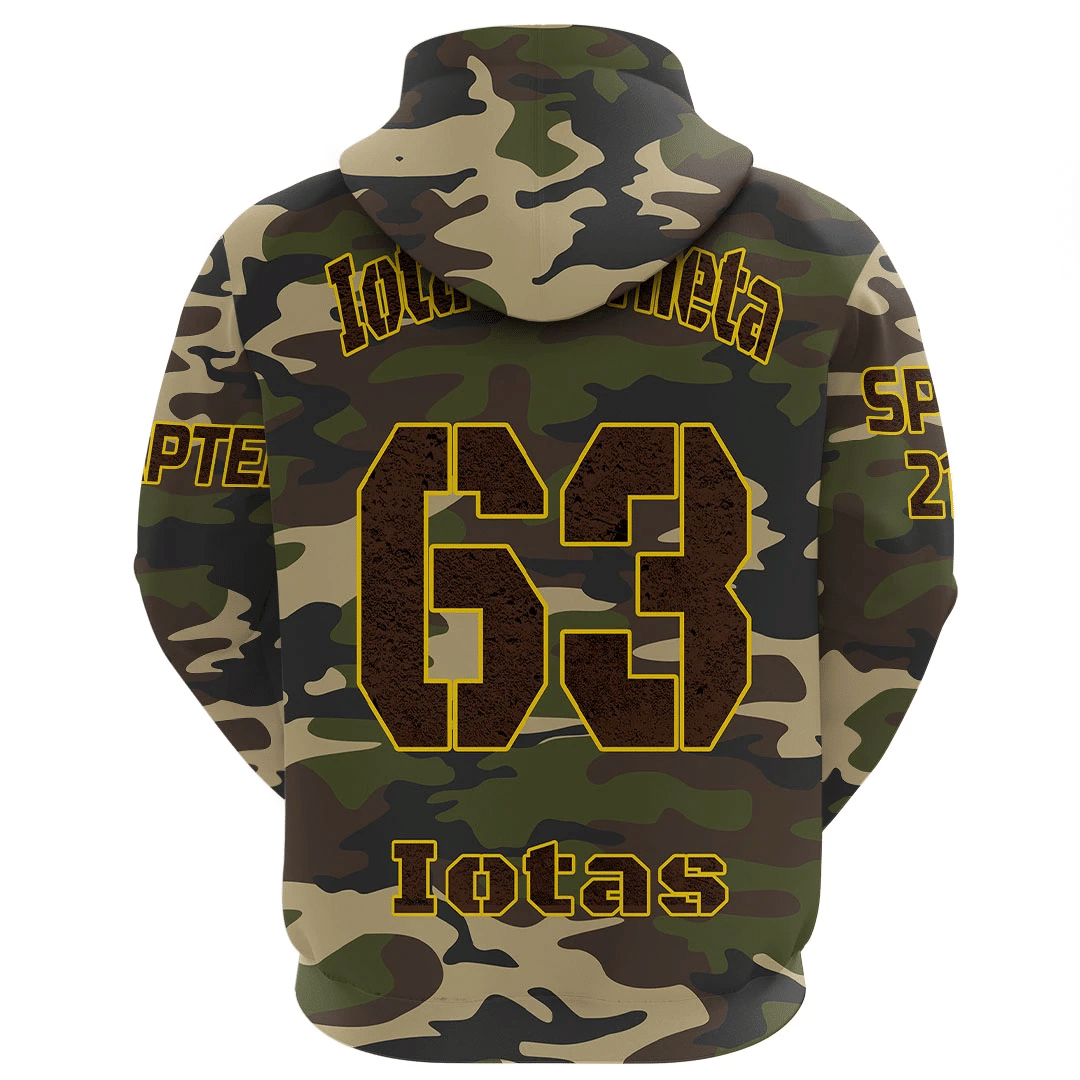 Fraternity Hoodie - Personalized Iota Phi Theta Camouflage Zip Hoodie