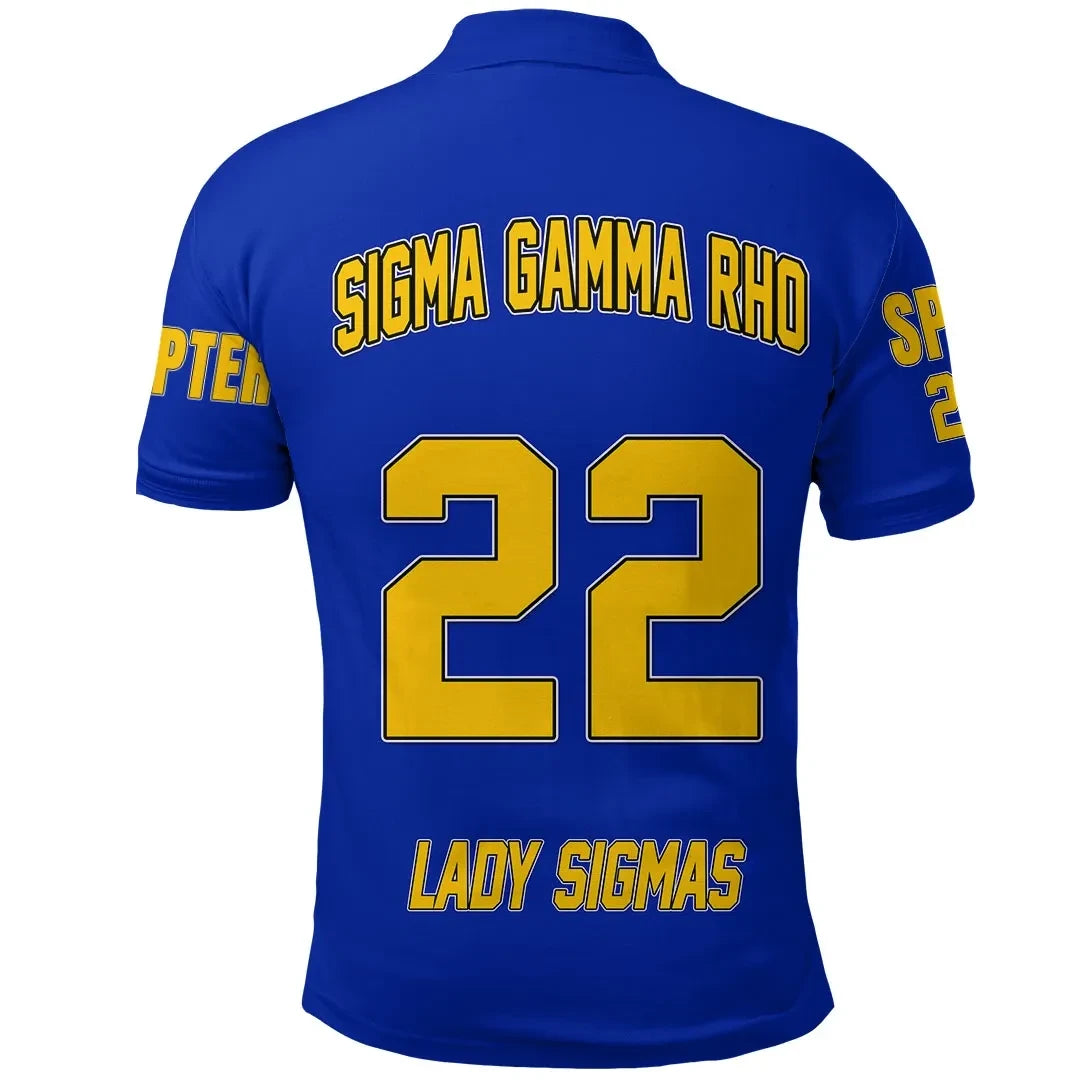 Sorority Polo - Personalized Sigma Gamma Rho Blue Polo Shirt