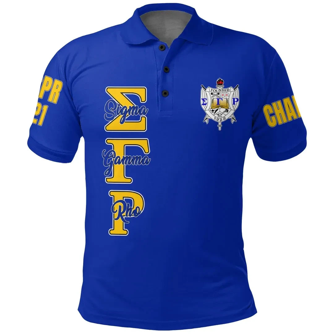 Sorority Polo - Personalized Sigma Gamma Rho Blue Polo Shirt