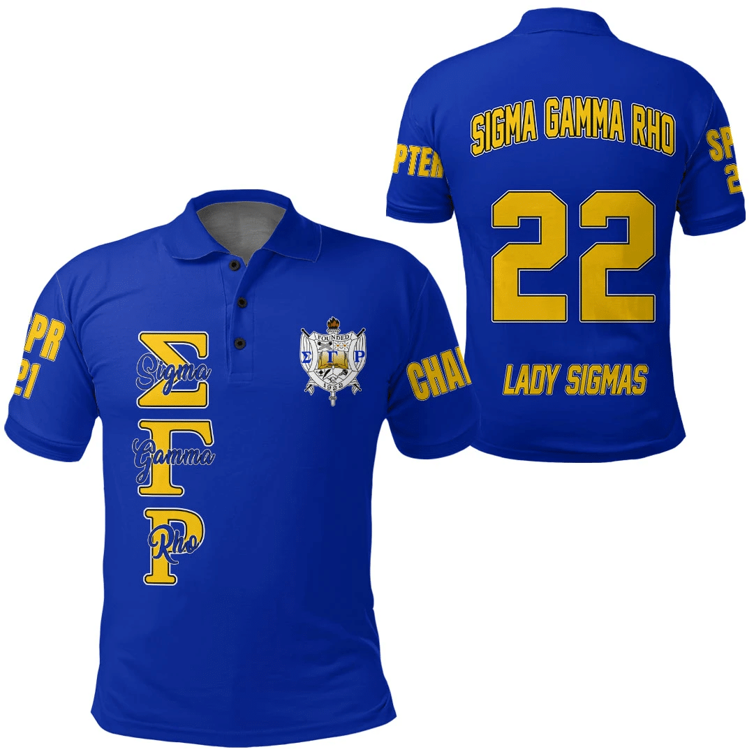 Sorority Polo - Personalized Sigma Gamma Rho Blue Polo Shirt