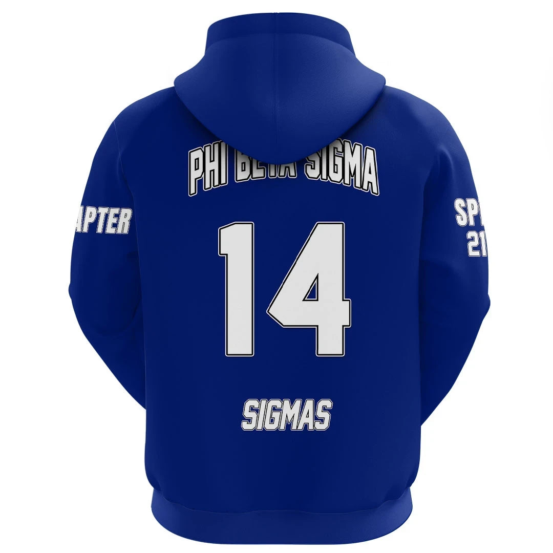 Fraternity Hoodie - Personalized Phi Beta Sigma Blue Zip Hoodie