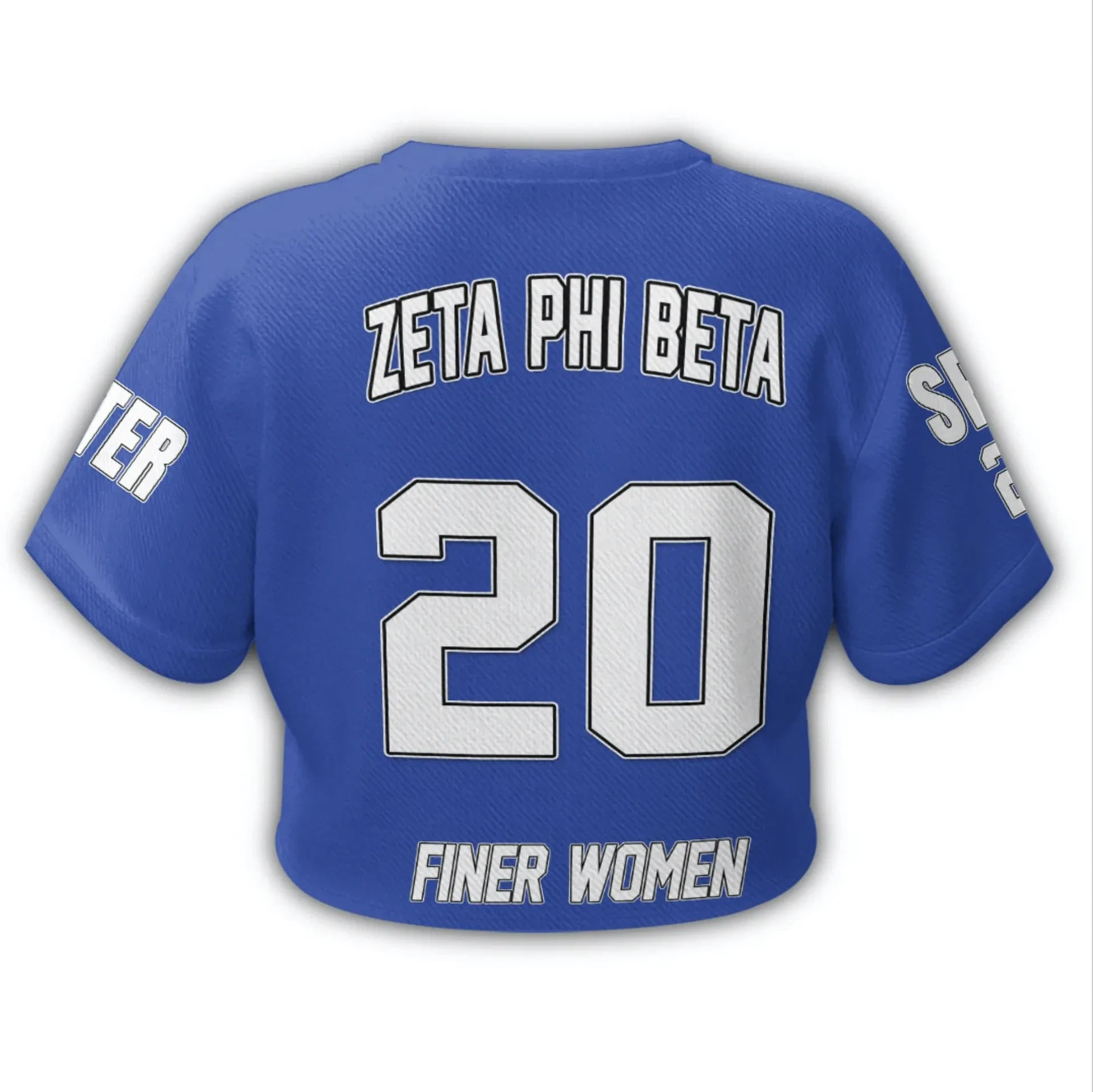 Sorority TShirt - Personalized Zeta Phi Beta Blue Croptop TShirt