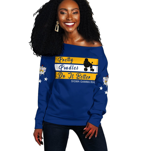 Sorority Sweatshirt - Sigma Gamma Rho Greek Life Off Shoulder Sweatshirt