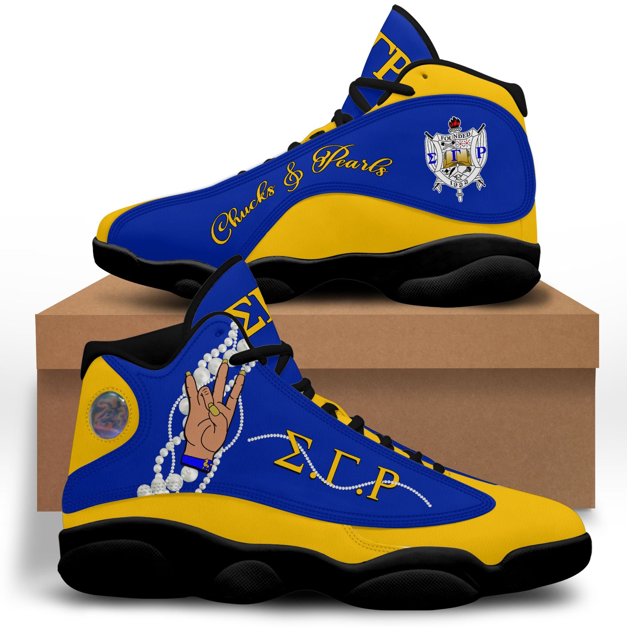 Sorority Footwear - Sigma Gamma Rho Chucks & Pearls Sneakers J.13