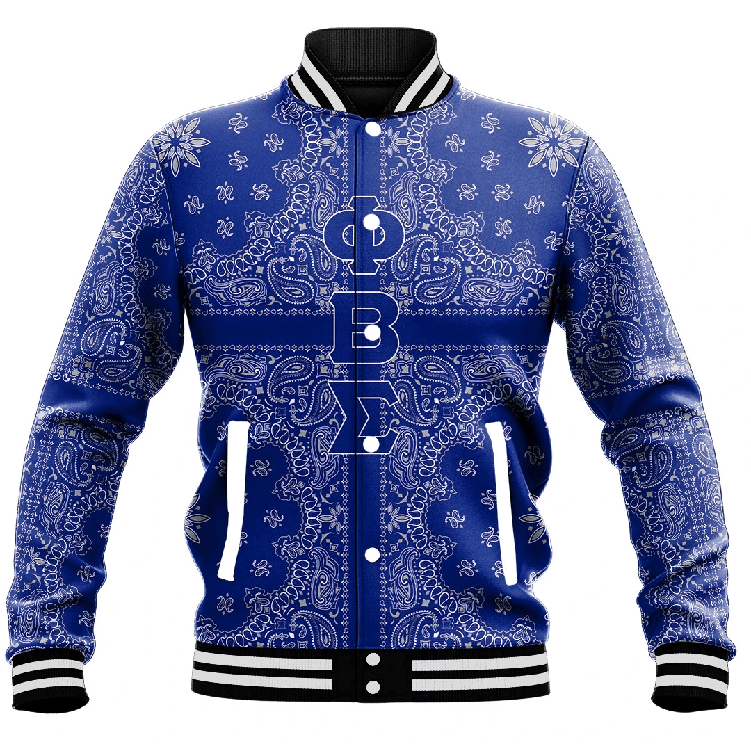 Fraternity Jacket - Phi Beta Sigma Paisley Style Baseball Jacket