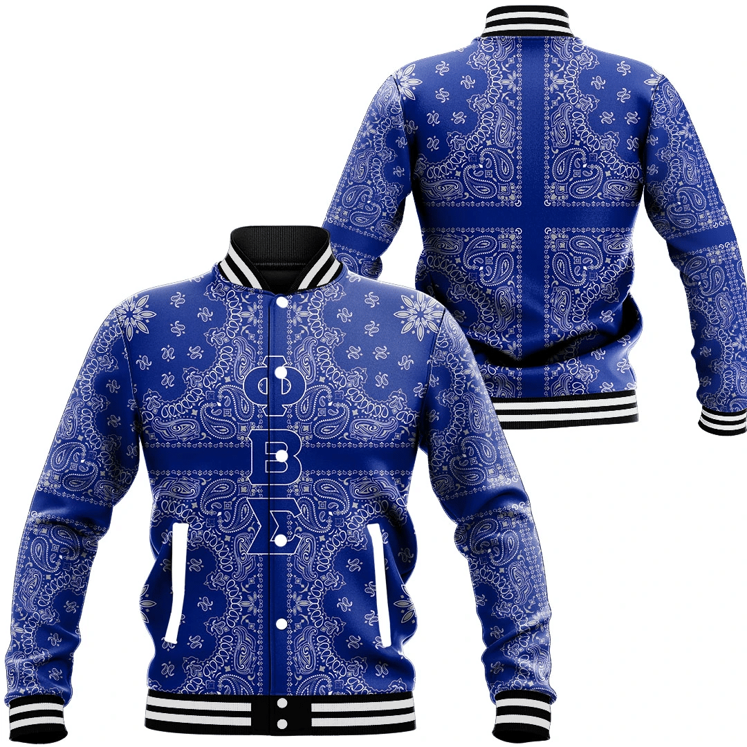 Fraternity Jacket - Phi Beta Sigma Paisley Style Baseball Jacket