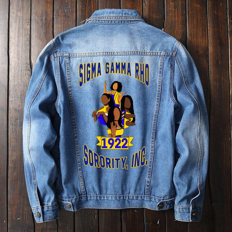 Sorority Jacket - Sigma Gamma Rho Sisterhood Denim Jacket
