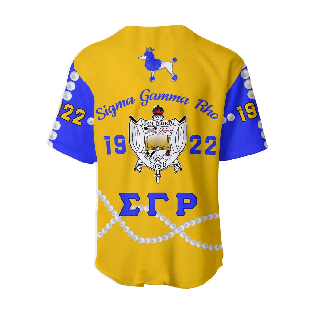 Sorority Baseball Jersey - Sigma Gamma Rho Yellow Tea Rose Baseball Jersey